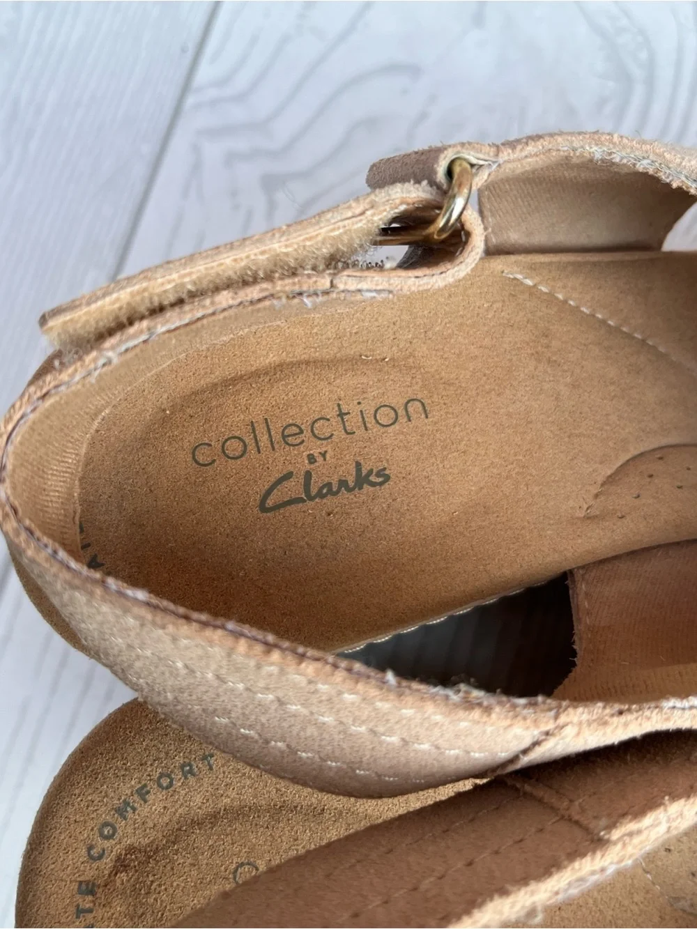 Clarks Giselle Cove Platform Wedge Sandals Sand Taupe Size 7.5 M